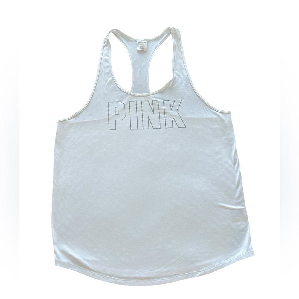 PINK‎ Victoria's Secret Light Grey Racerback Tank Size Medium